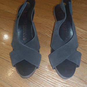 Pedro Garcia libby suede and cork slingback pumps